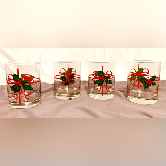 (Set of 5) Vintage Christmas Rock Glasses - Picture 2 of 5
